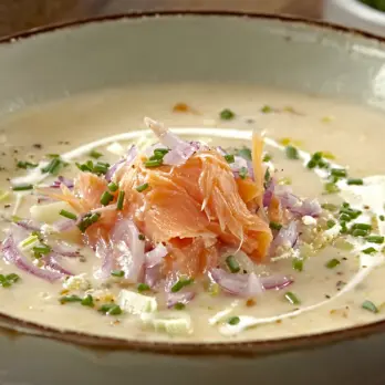 Aardappelsoep met Gerookte Zalm