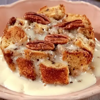 Notenbroodpudding met Pecannotenpralines