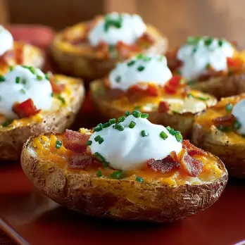 Knapperige Aardappelschillen met Kaas en Spek
