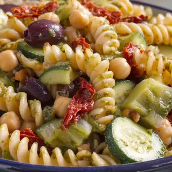 Tricolore Pastasalade met Basilicumdressing