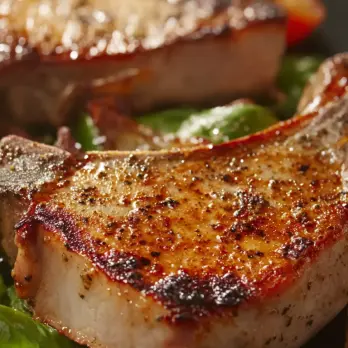 Varkenskoteletten Salade met Blauwe Kaas Dressing