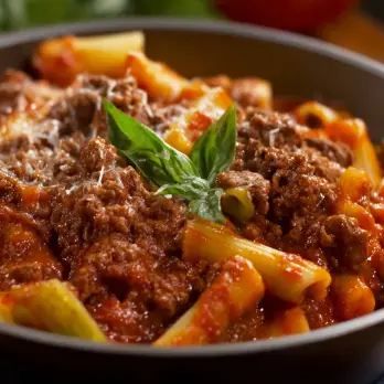 Penne met Vlezige Ragu
