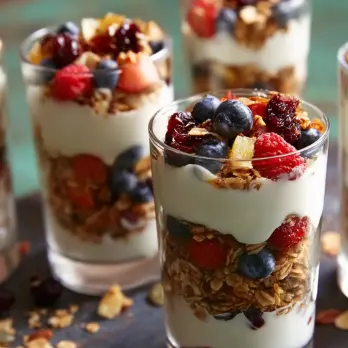 Fruitige Bessen Granola Parfaits