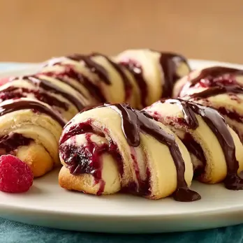 Chocolade Frambozen Croissantring