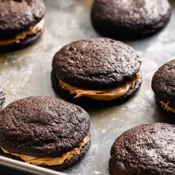 Chocolade en Pindakaas Whoopie Taartjes