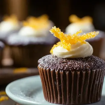 Chocolade Sinaasappel Cupcakes met Zwitserse Meringue Botercrème