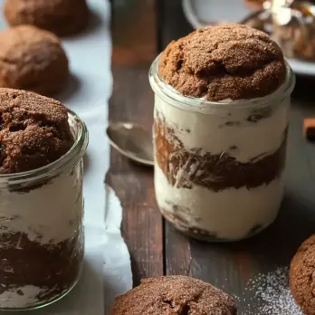 Honing-Peer Trifle met Gemberkoekjes