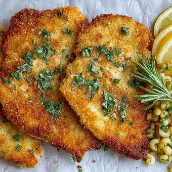 Gouden Varkensschnitzel met Kruidige Korst