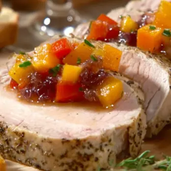 Varkenshaaspuntjes met Paprika Marmelade