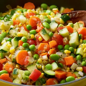 Frisse Erwten-Wortel Succotash Salade