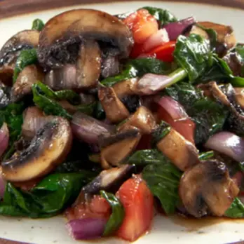 Portobello Paddestoel en Spinaziesalade