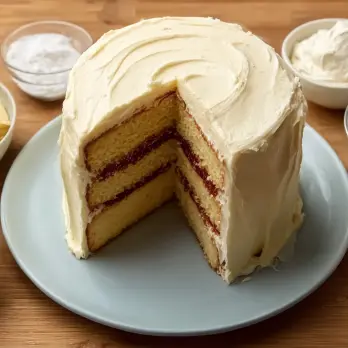 Fluffy Vanillecake met Boterglazuur