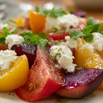 Pruimen Caprese Salade met Burrata