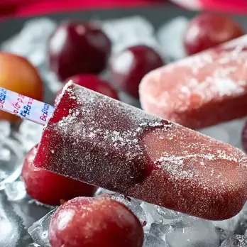 Pruimen-Kersen IJsjes met Champagne Touch