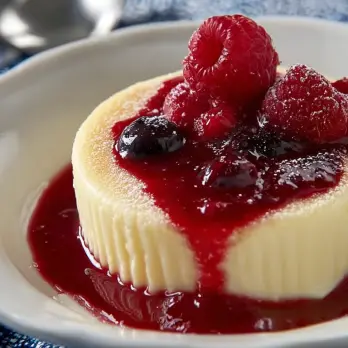 Romige Panna Cotta met Bessensaus