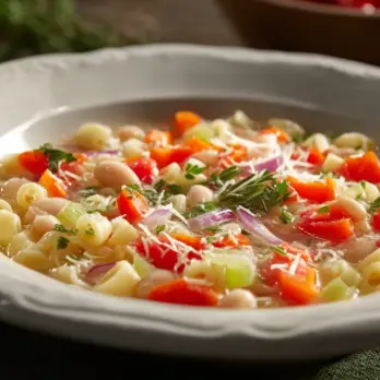 Authentieke Italiaanse Pasta e Fagioli soep