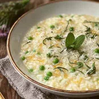 Romige Risotto met Doperwten en Munt