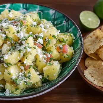 Ananassalsa met Taro Chips