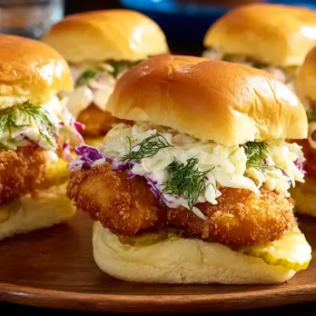 Krokante Kipsandwiches met Augurkenslaw