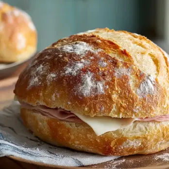 Pretzelbroodjes met Boter, Ham en Brie