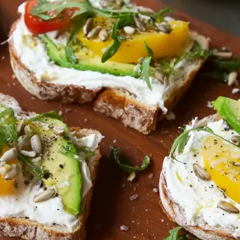 Avocado Ricotta Open Sandwich