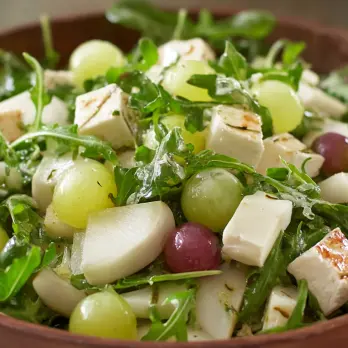 Rucola Salade met Pittige Druiven, Venkel en Brie