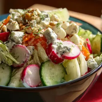Krokante Italiaanse Salade met Gorgonzola-Ranchdressing