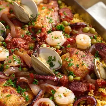 Spaanse Ovenpaella met Kip en Zeevruchten