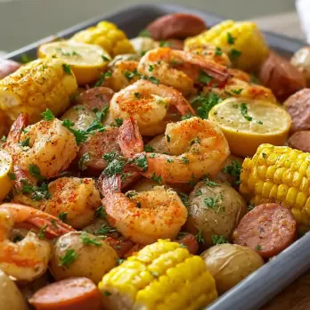 Ovenschotel met Garnalen, Aardappelen en Mais