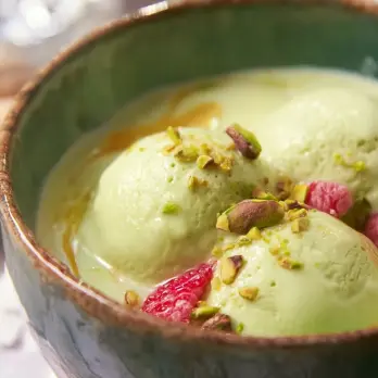 Romige Pistache Gelato zonder Machine