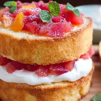 Gegrilde Angel Food Cake met Citruscompote
