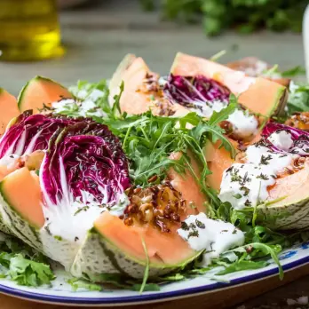 Gegrilde Radicchio met Cantaloupe Salade