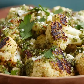 Gegrilde Bloemkool met Korianderpesto