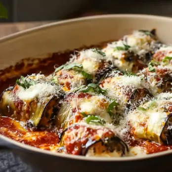 Gegrilde Aubergine Rollatini met Ricotta en Mozzarella