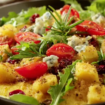 Gezonde Salade met Polenta Croutons