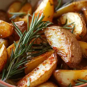 Knoflook-Rozemarijn Aardappelfrietjes uit de Oven