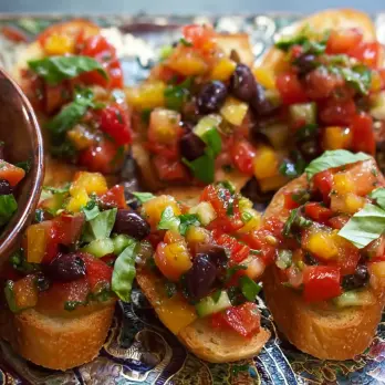 Tomaten Bruschetta met Basilicum en Olijven