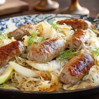 Kalkoensaucijsjes met Venkelzuurkool