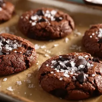 Zoute Drievoudige Chocolade Brownie Koekjes