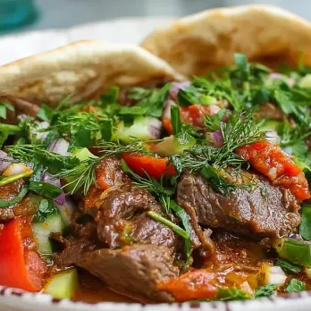 Lamsvlees Pita Sandwiches met Hummus