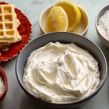Citroen-Ricotta Wafels met Frambozen-Mascarpone Slagroom