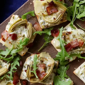 Lavash Platbrood met Spek en Artisjokharten