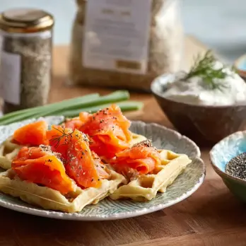 Aardappelwafels met Gerookte Zalm