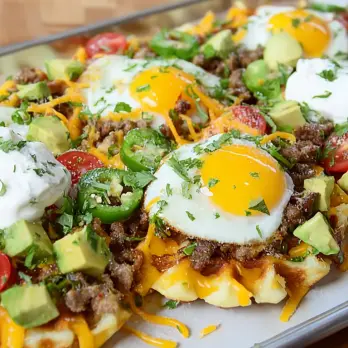 Ontbijt Nacho's met Wafels en Worst