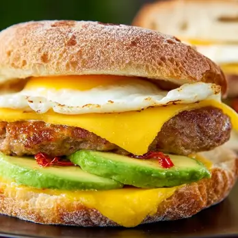 Ontbijtburger met Worst, Ei en Kaas