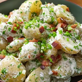 Romige Aardappelsalade met Spek en Ranchdressing