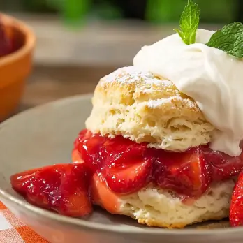 Aardbeienshortcake met Romige Shortcakes