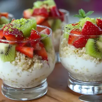 Aardbei Kiwi Quinoa Ontbijt Parfait