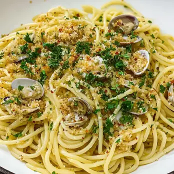 Spaghetti alle Vongole met Blikjes Venusschelpen