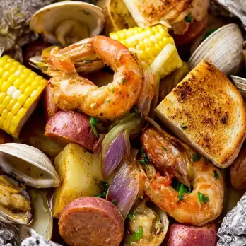Low Country Boil Pakketjes met Garnalen en Mosselen